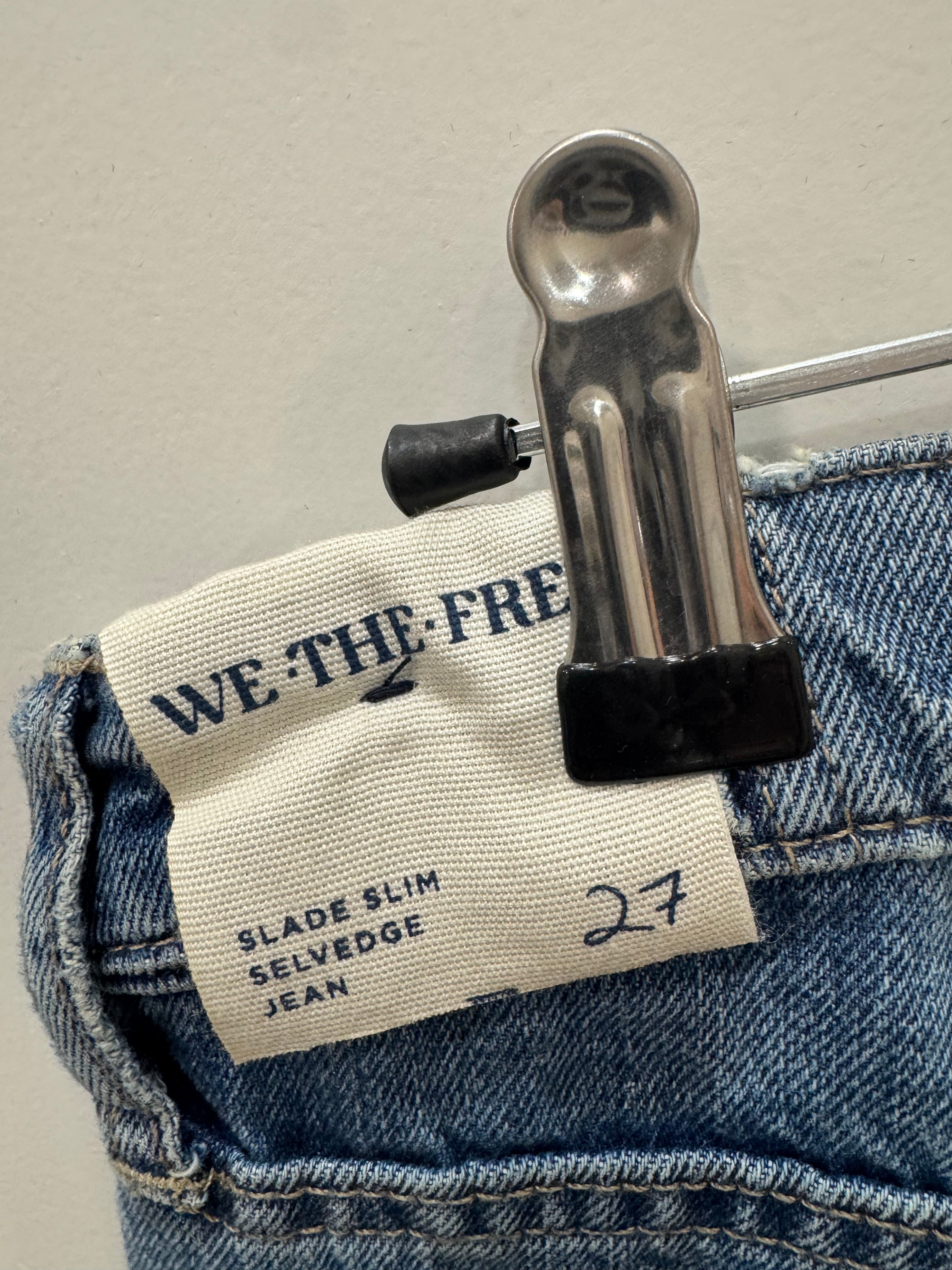 We the Free Slim Shade Selvedge Jeans size 27