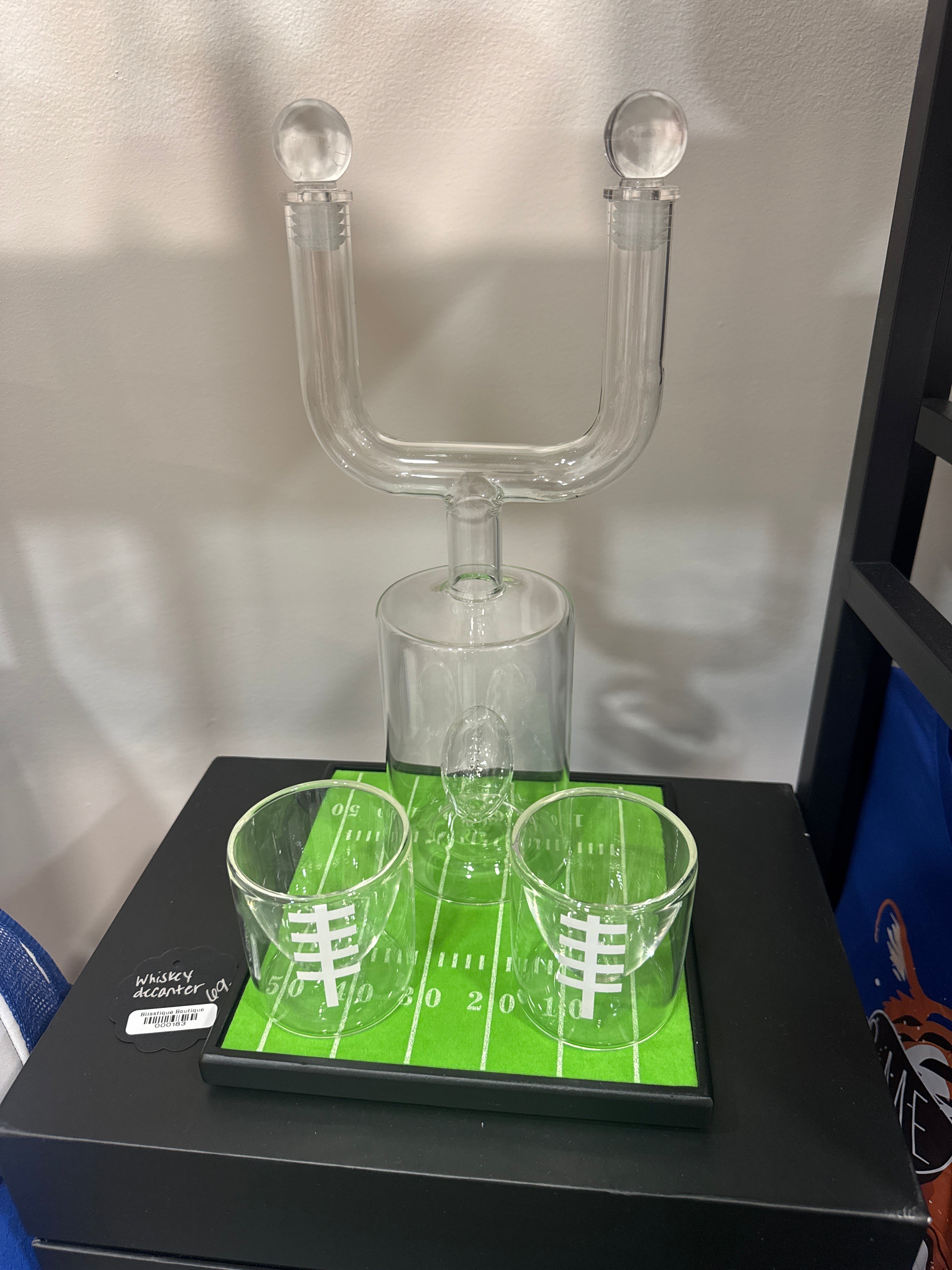Football Whiskey Decanter with 2 glasses