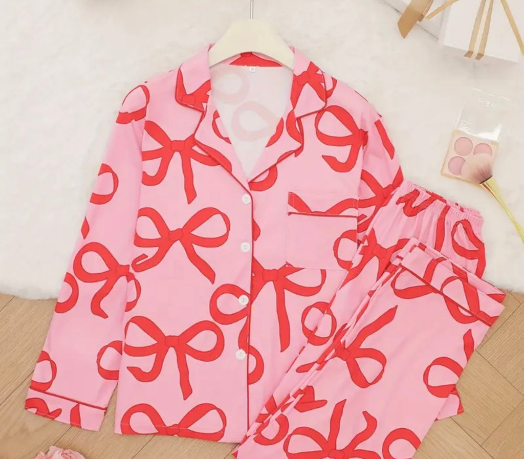 Stylish cute women’s bow pajamas