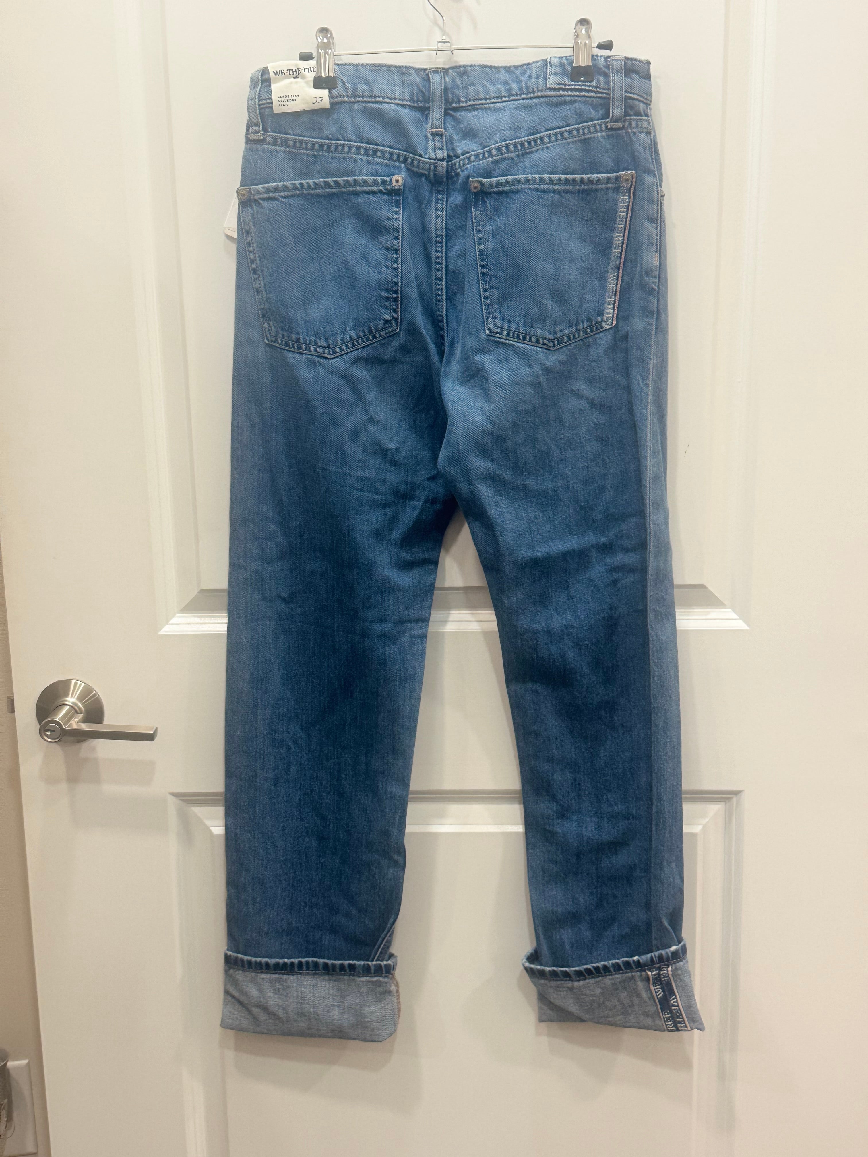 We the Free Slim Shade Selvedge Jeans size 27