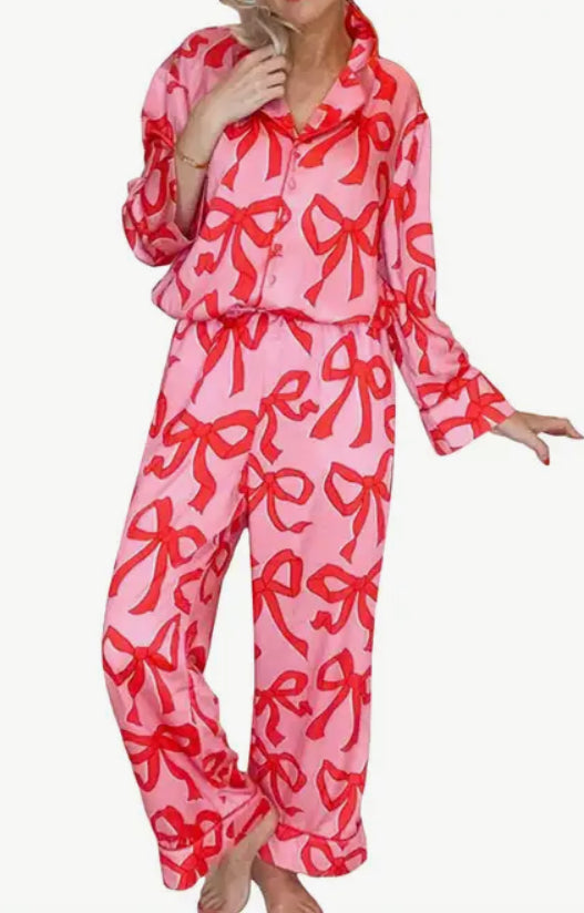 Stylish cute women’s bow pajamas