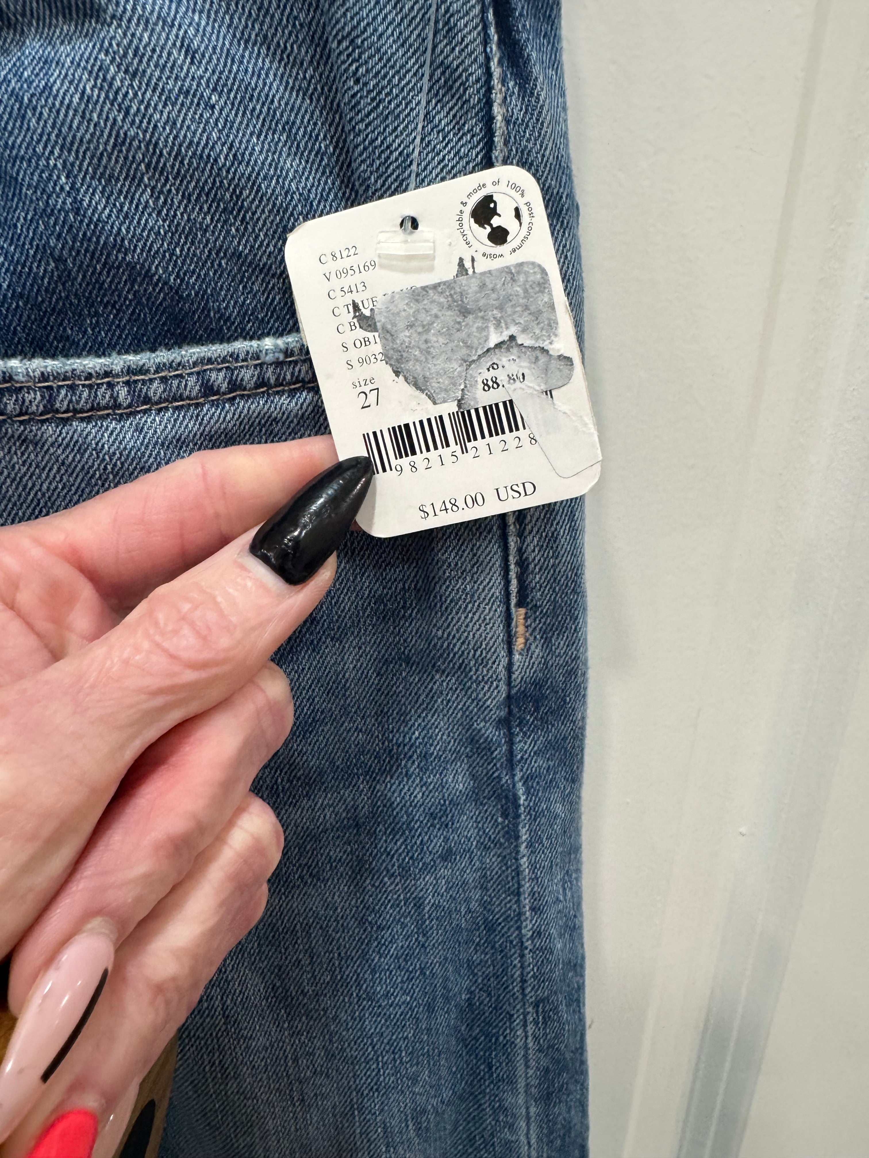 We the Free Slim Shade Selvedge Jeans size 27