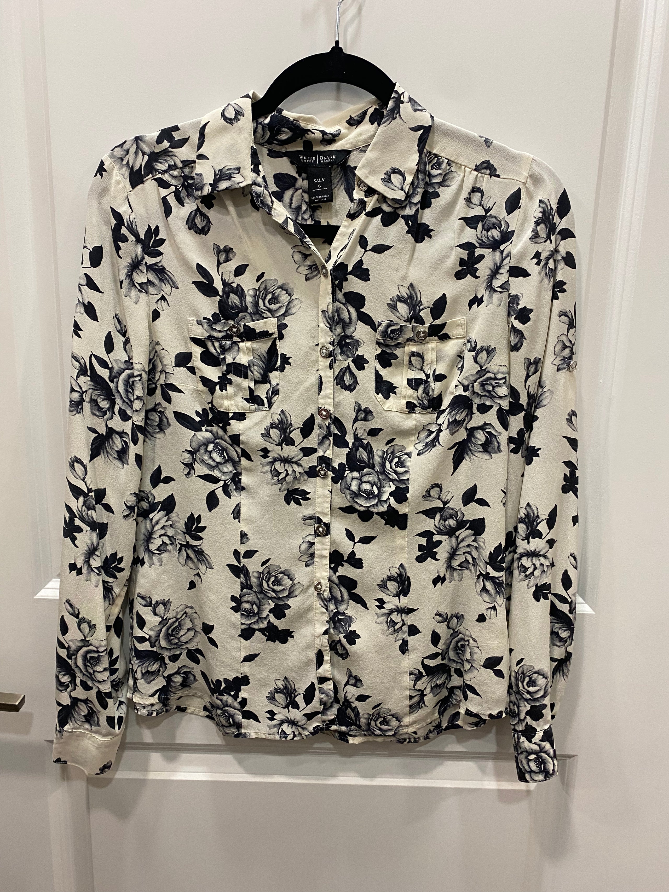 Silk White House Black Market Blouse